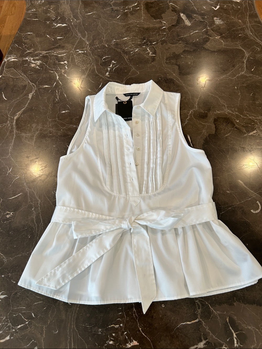 Marissa Webb white sleeveless blouse